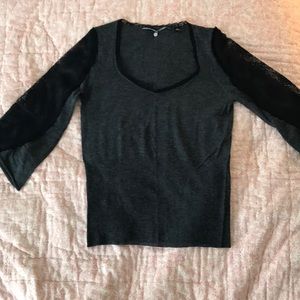 Gray w black Anthropologie sweater